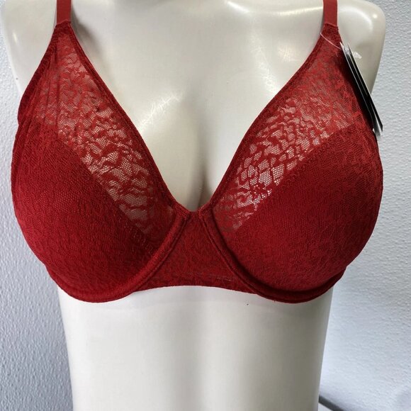 Lot of 2 Natori Pretty Smooth Unpadded T‑Shirt Bras – Size 40C – Black & Red – - Picture 11 of 14